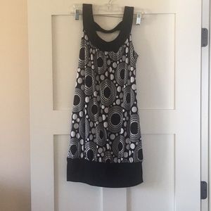 Black polka dot dress